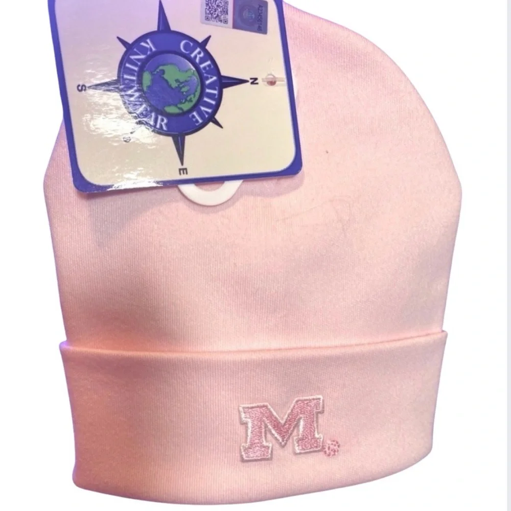 UNIVERSITY OF MICHIGAN (UofM) Pink Infant Booties in Protective Case, NWT